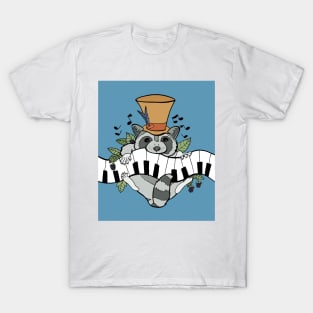 Master Raccoon Plays Genius Piano Tune T-Shirt